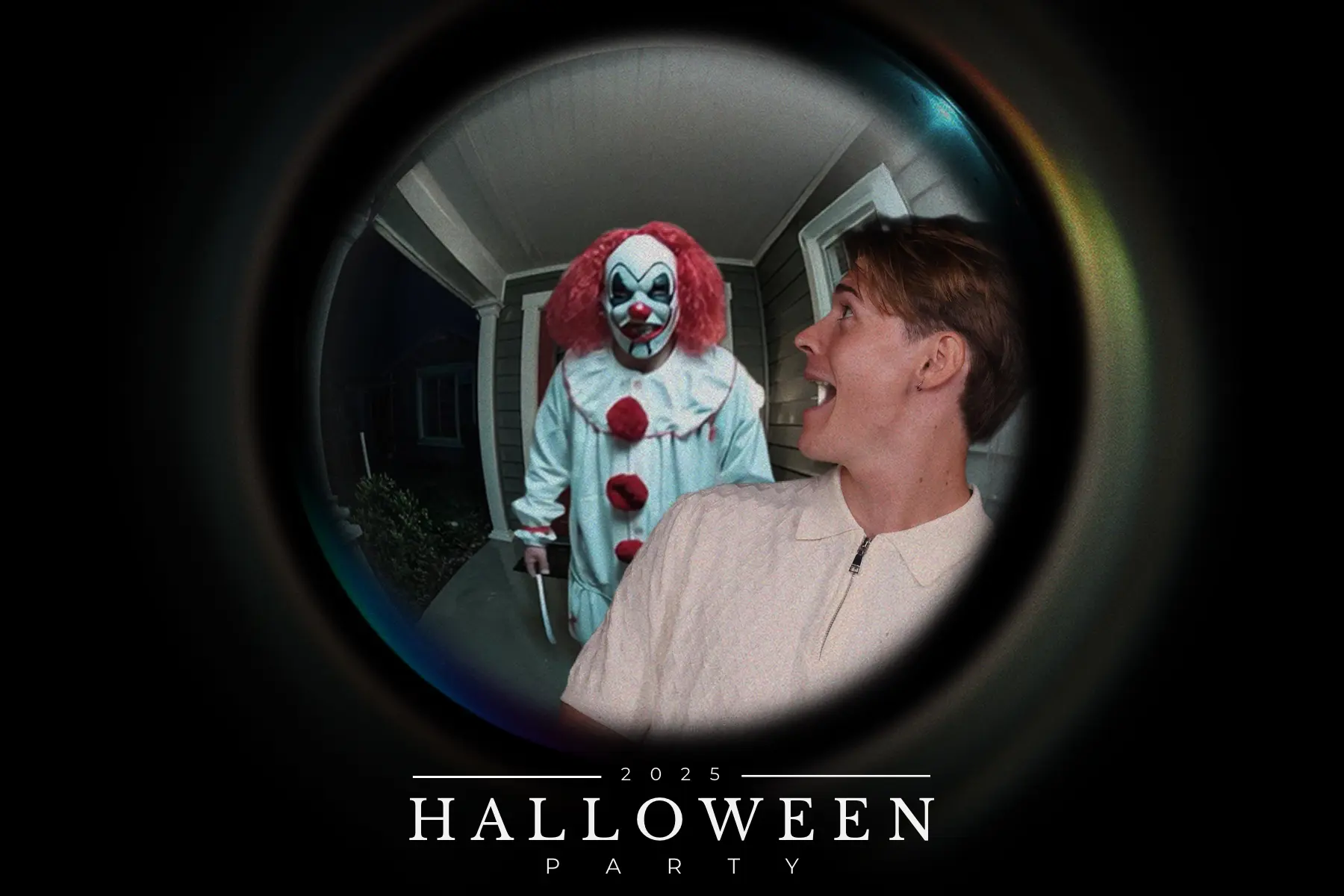 Guests reacting during the Doorbell of Doom experience
