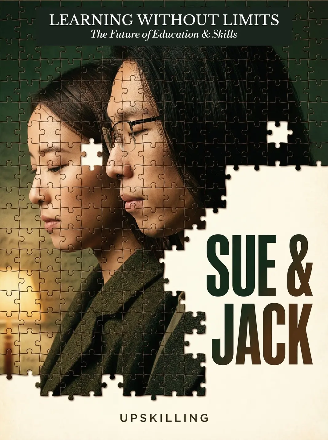Education themed interactive puzzle portrait