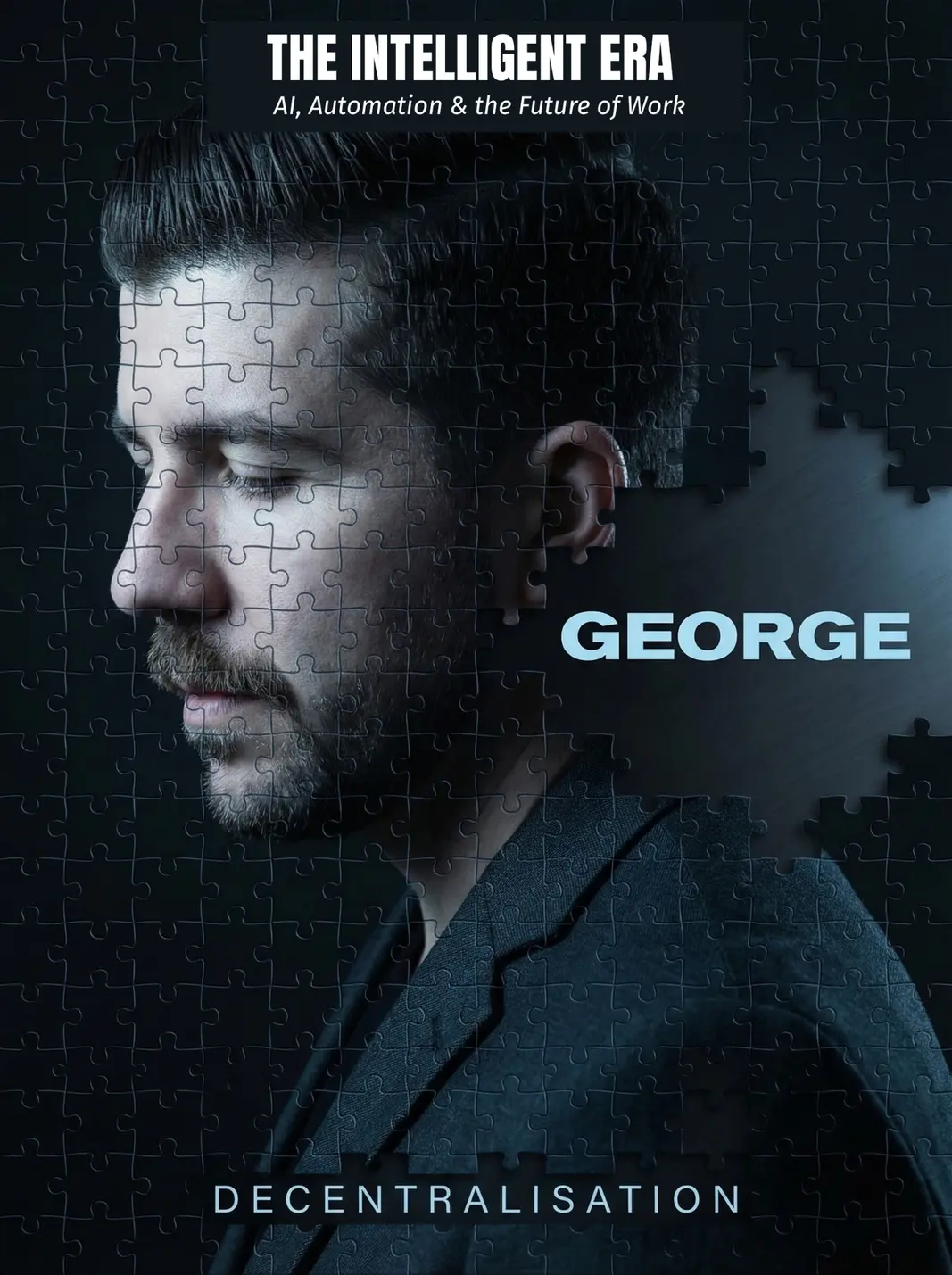 Technology themed interactive puzzle portrait